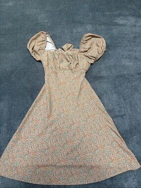 Floral puff sleeve bridgerton style dress